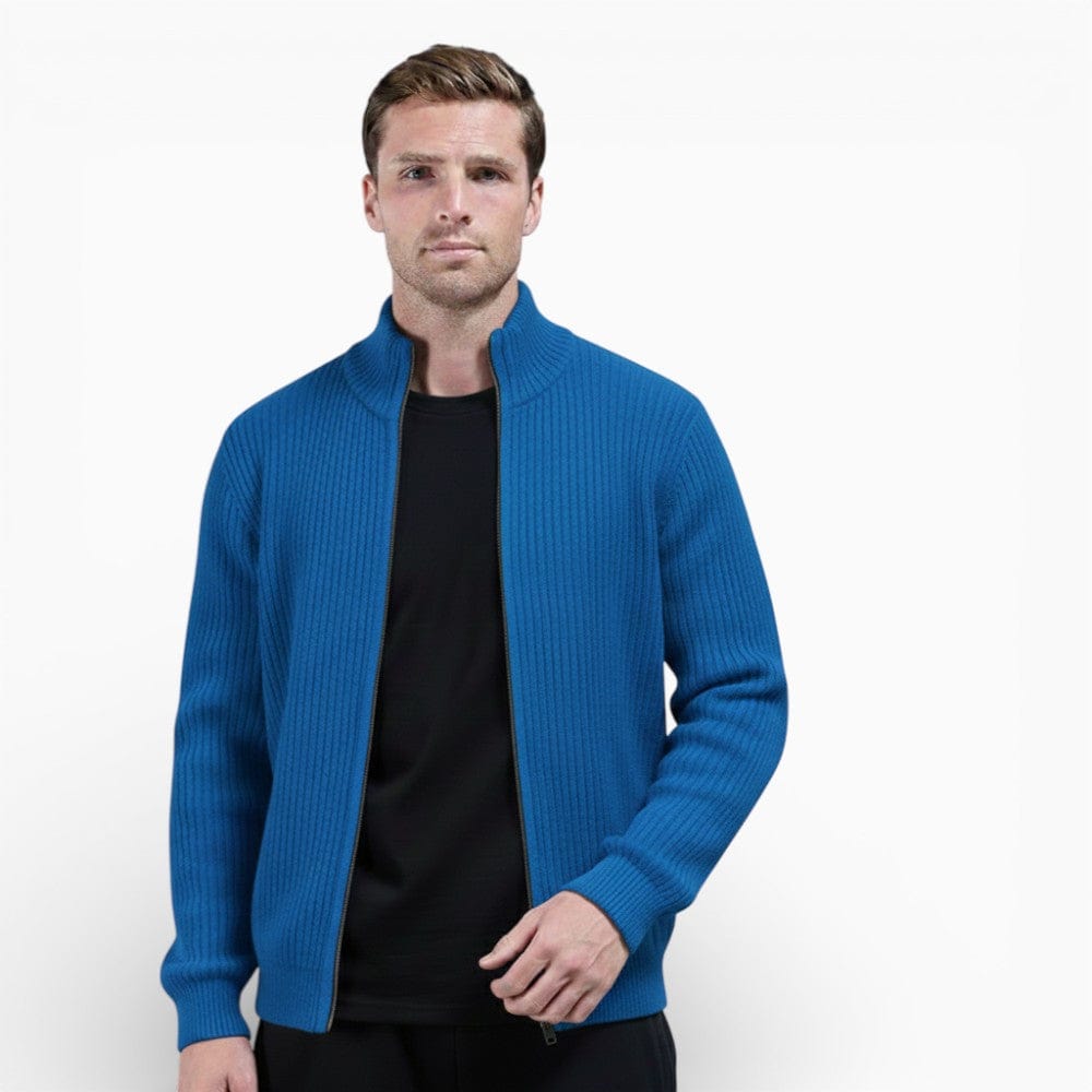Kent Camden Blue / M SETH Knitted Cardigan with Zipper, Polyester Black