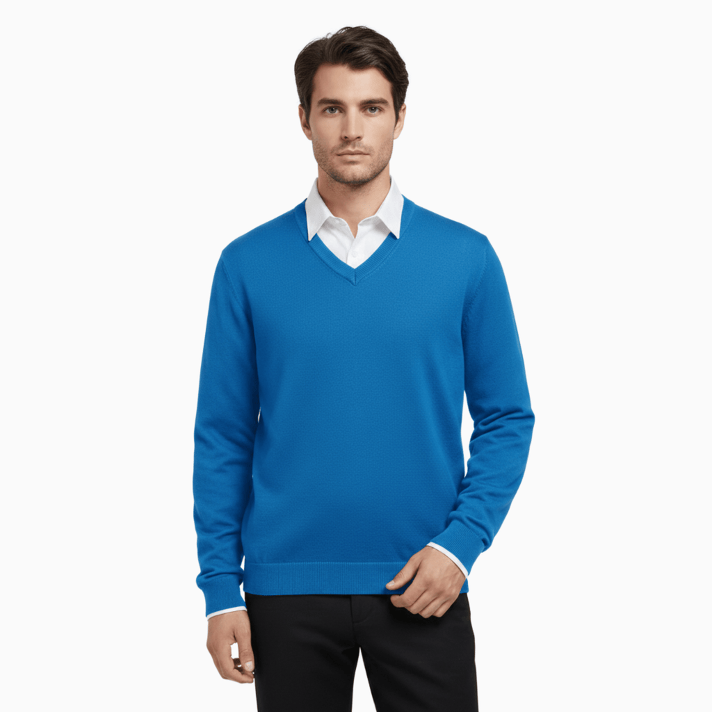 Kent Camden Blue / S CRAIG V-Neck Sweater Regular Fit Wool Blend