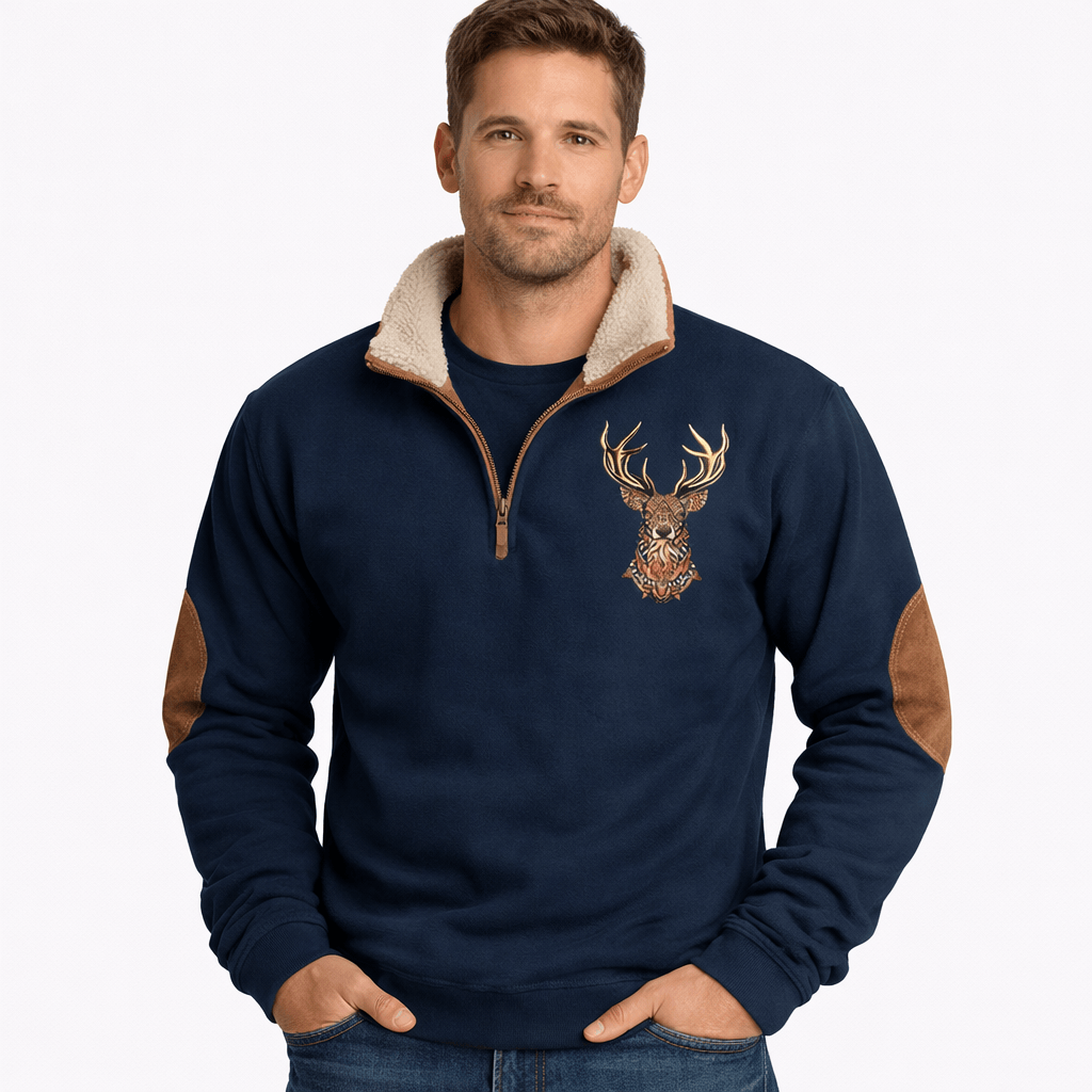 Kent Camden Blue / S NOA Casual Zip-Up Sweatshirt, Folded Collar, Polyester