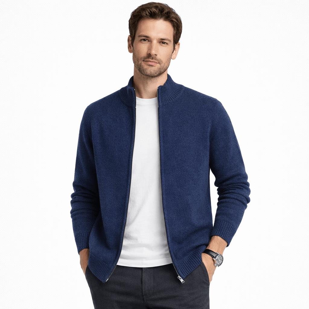 Kent Camden Blue / S SPENCER Casual Wool Zip Cardigan