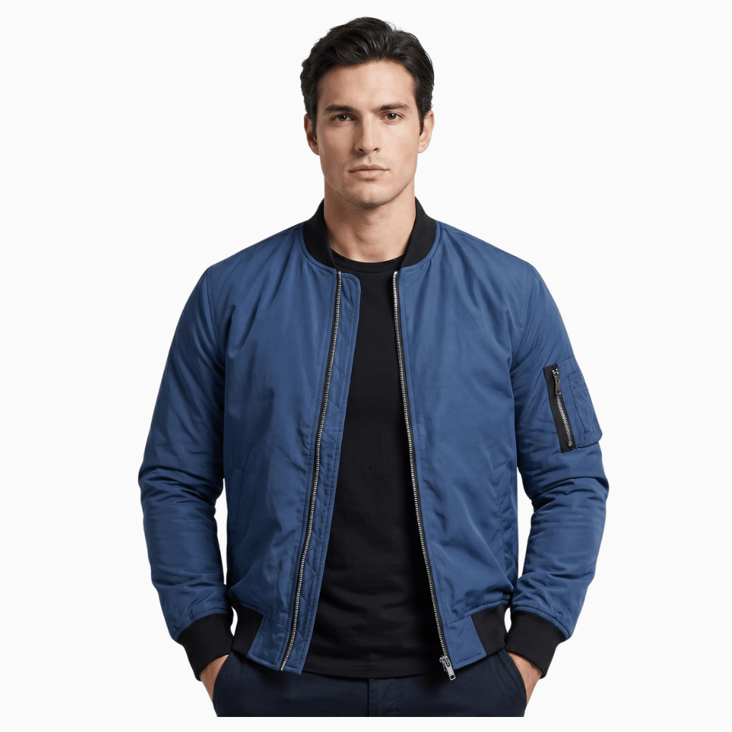 Kent Camden Blue / S WILDER Casual Bomber Jacket Zipper Fit