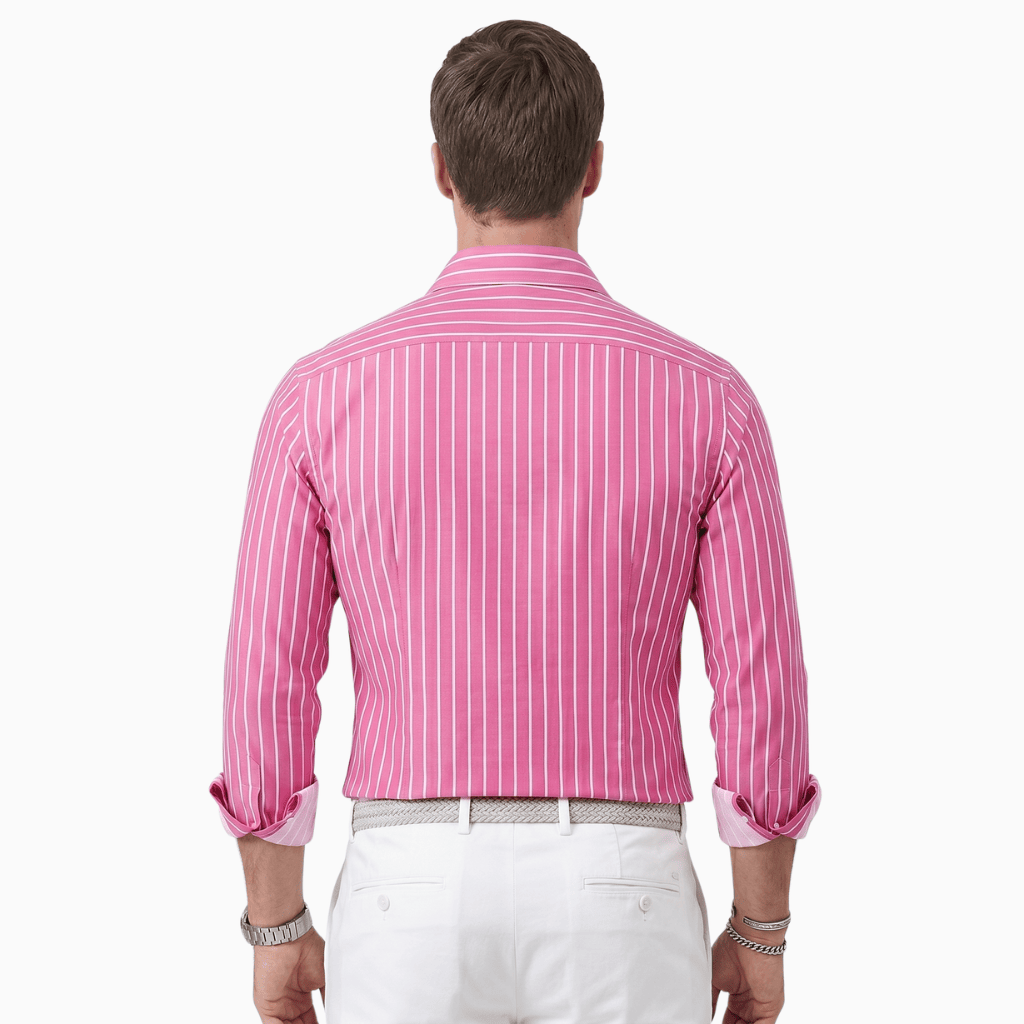 Kent Camden BROCK Casual Striped Shirt Folded Collar Polyester