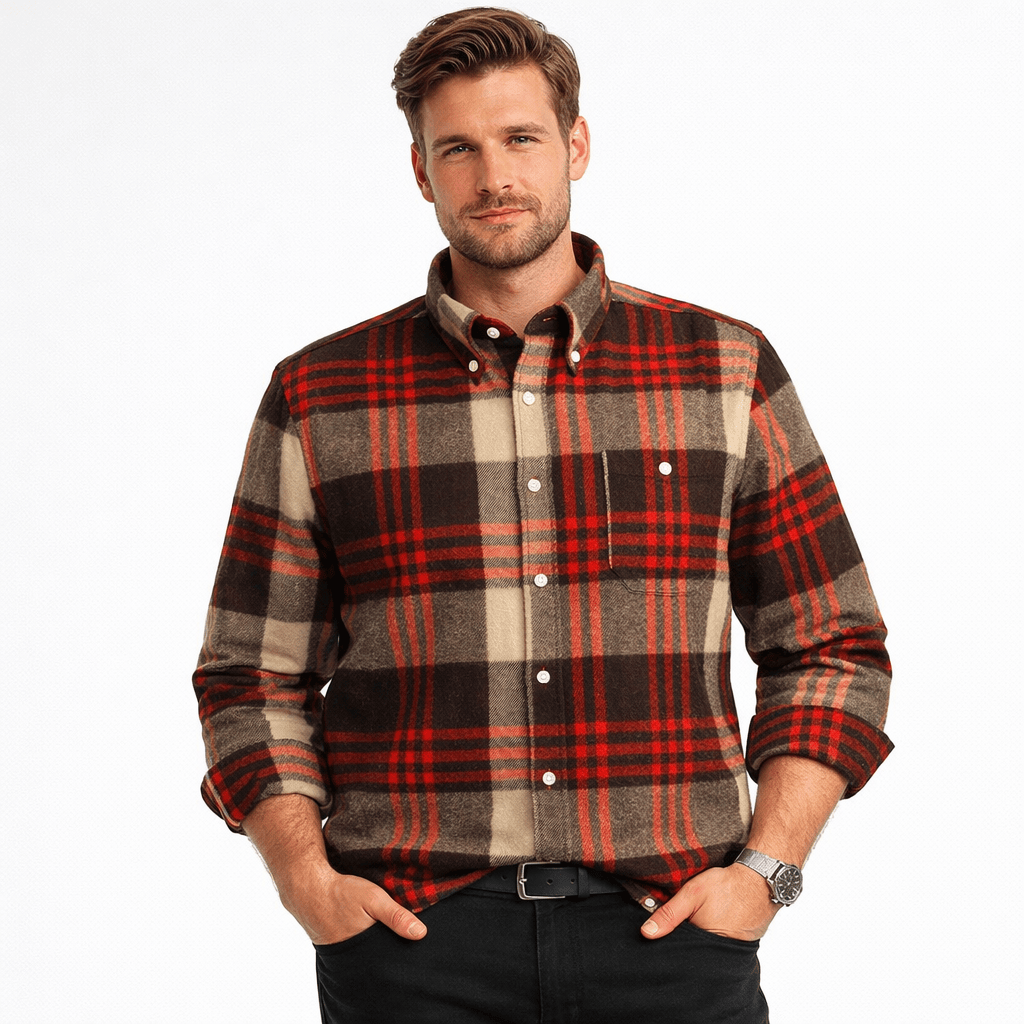 Kent Camden Brown/Red / S GABRIEL Casual Plaid Shirt