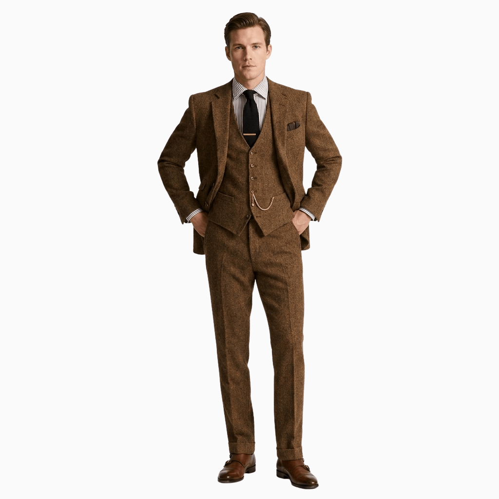 Kent Camden Brown / S ALI Slim-Fit Polyester Wool Suit