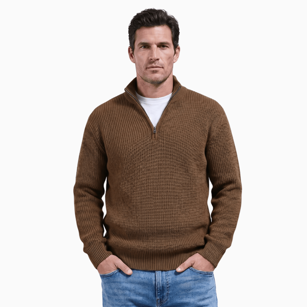 Kent Camden Brown / S CHRIS Hooded Knitted Sweater Regular Fit Polyester