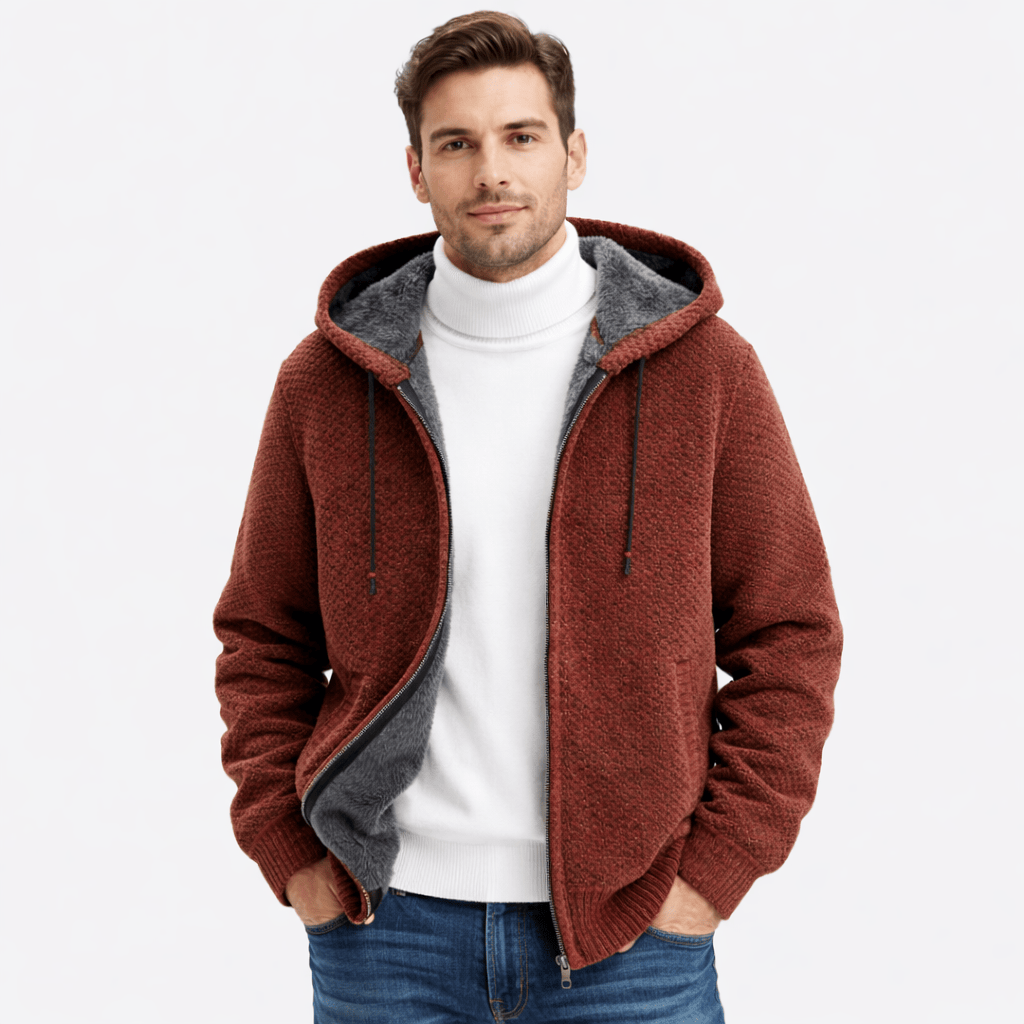Kent Camden Brown / S DAVID Hooded Wool Fleece Vest
