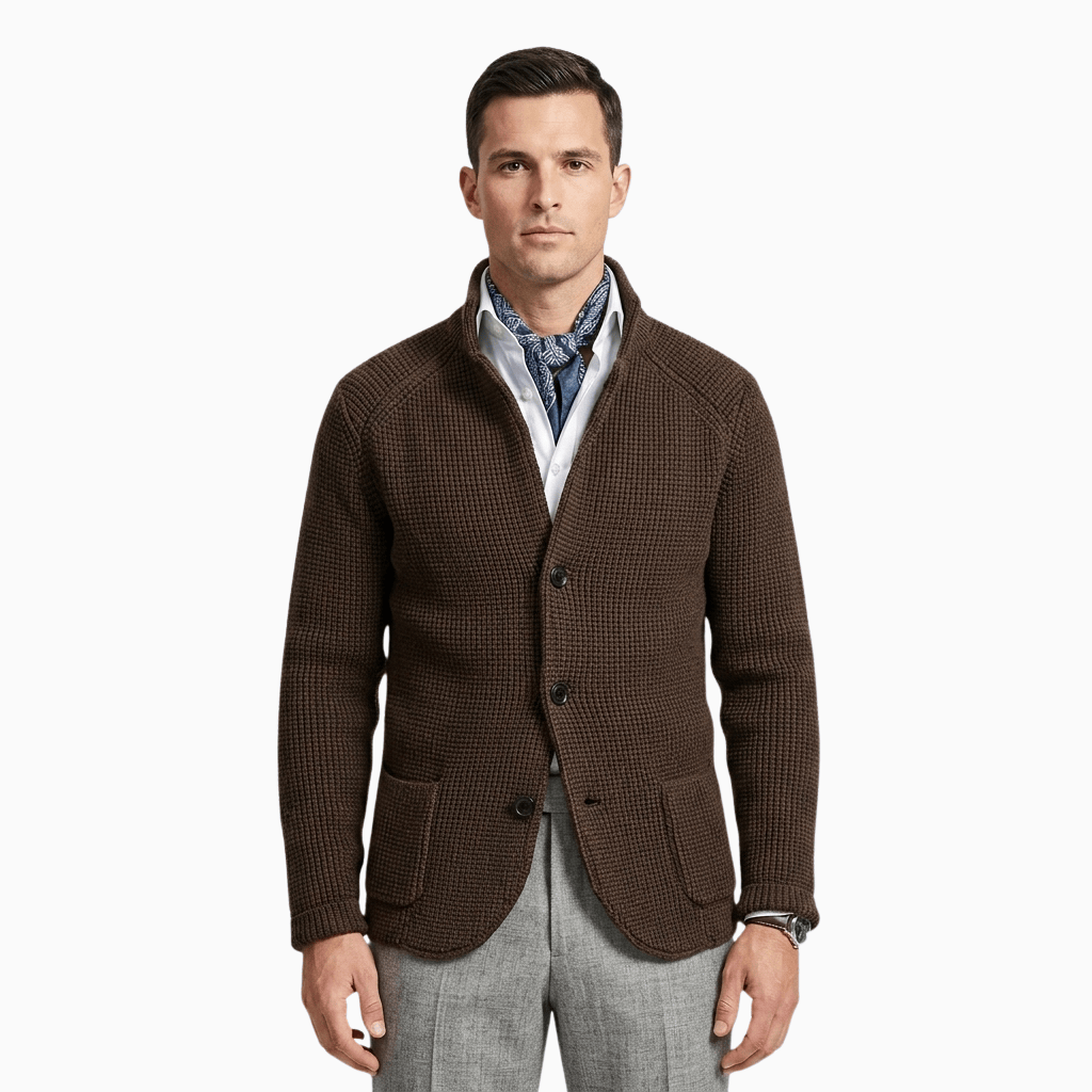 Kent Camden Brown / S DYLAN Casual V-neck Wool Cardigan