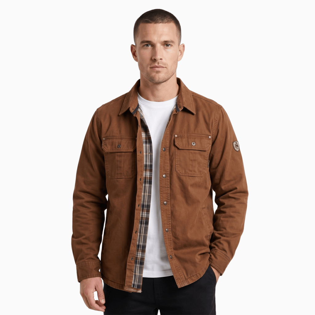 Kent Camden Brown / S FLINT Safari Jacket with Hood and Button Closure