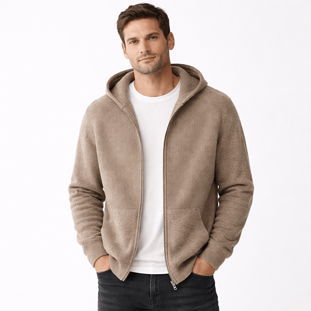 Kent Camden Brown / S HUGH Casual Hooded Wool Jacket