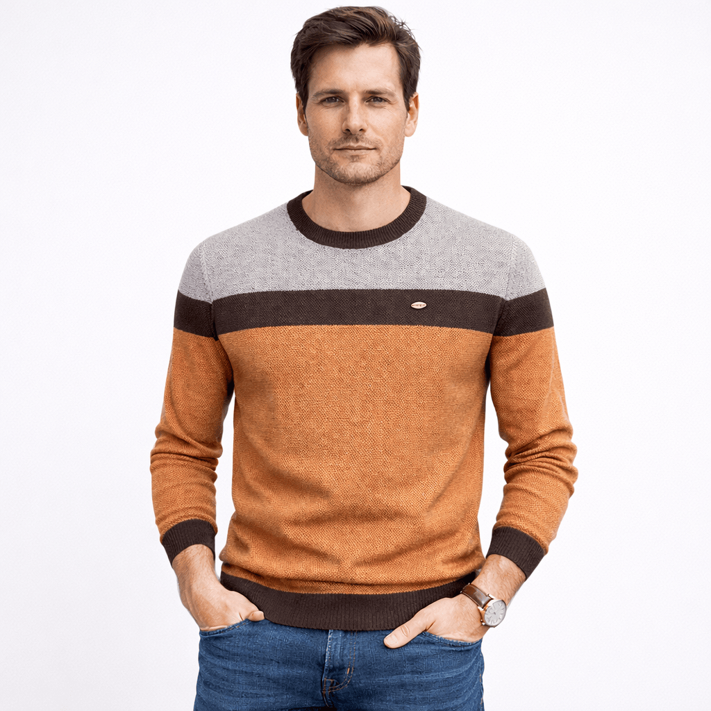 Kent Camden Brown / S JACK Striped Cotton Sweater