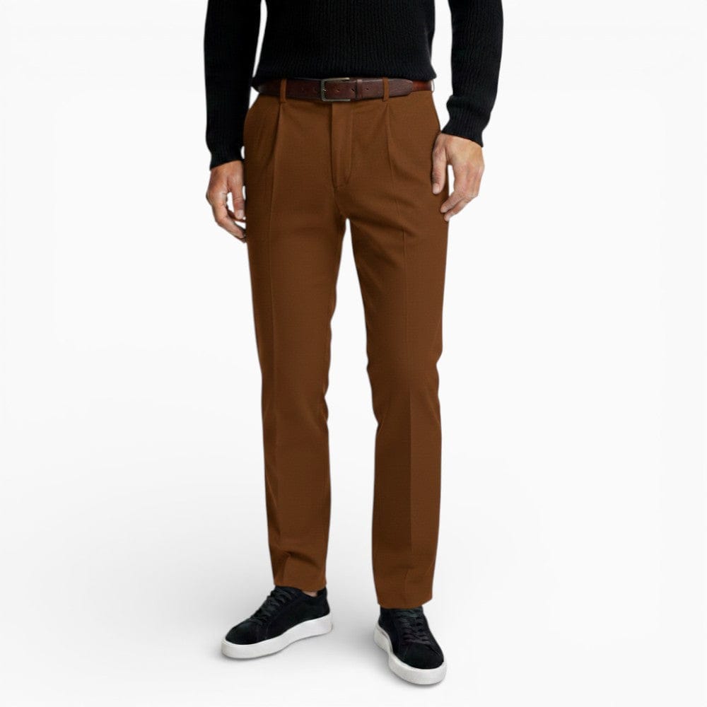 Kent Camden Brown / S KNOX Regular Fit Pleated Trousers