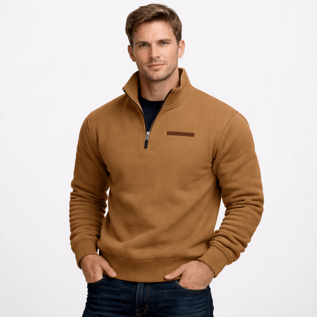 Kent Camden Brown / S SHAY Zip-Up Fleece Sweatshirt