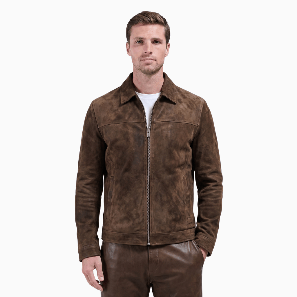 Kent Camden Brown / S STONE Moto Jacket Faux Leather Regular Fit
