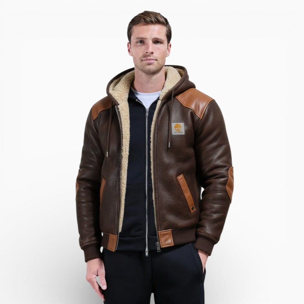 Kent Camden Brown / S THEO Vintage Suede Jacket with Hood