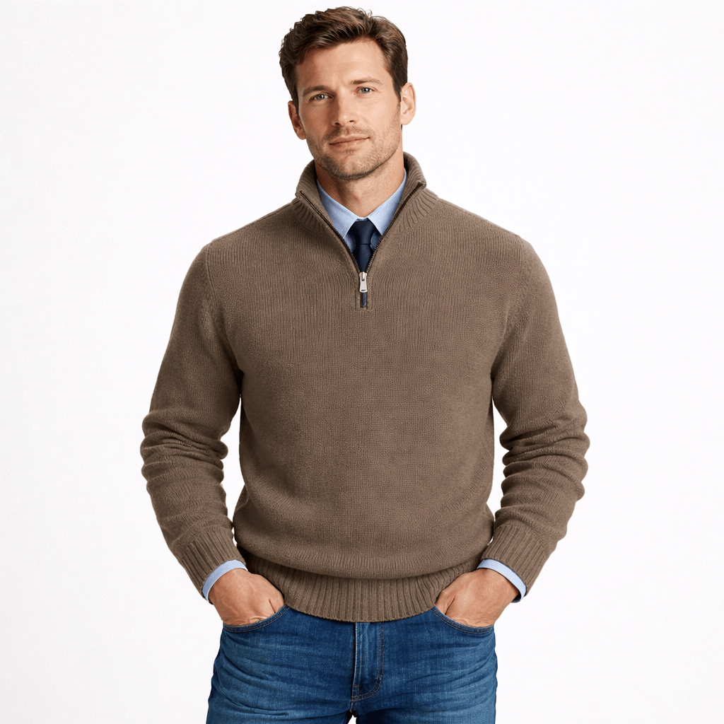 Kent Camden Brown / S WILLIAM Zipper Pullover Sweater