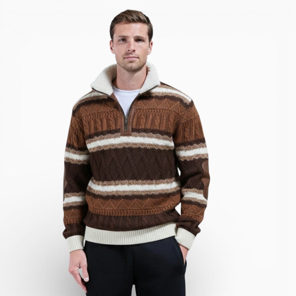 Kent Camden Brown/White / S JAMES Regular-Fit Zip Jacket