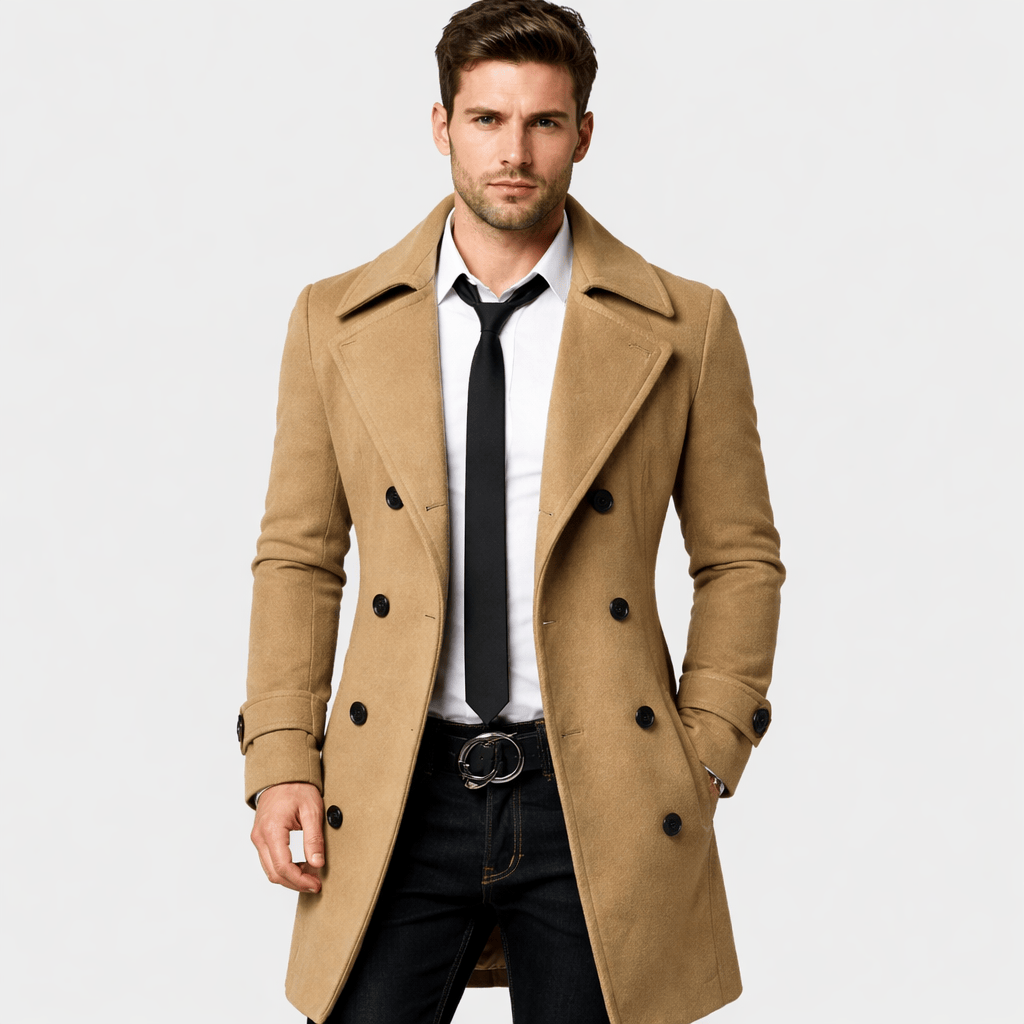 Kent Camden Brown / XS LUCAS Casual Wool Trench Coat