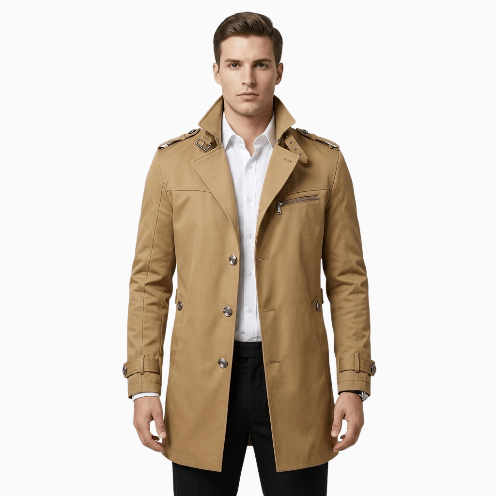 Kent Camden Brown / XS WADE Cotton Buttoned Trench Coat