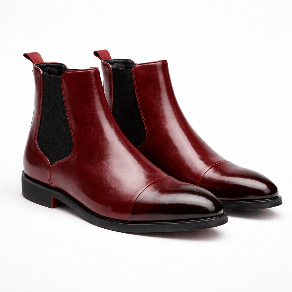 Kent Camden Burgundy / 5.5 UK AIDEN Casual Boots with Square Heel and Pointed Toe