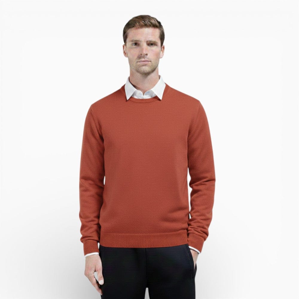 Kent Camden Burgundy / M BROCK Solid Knit Sweater Regular Fit Wool Polyester