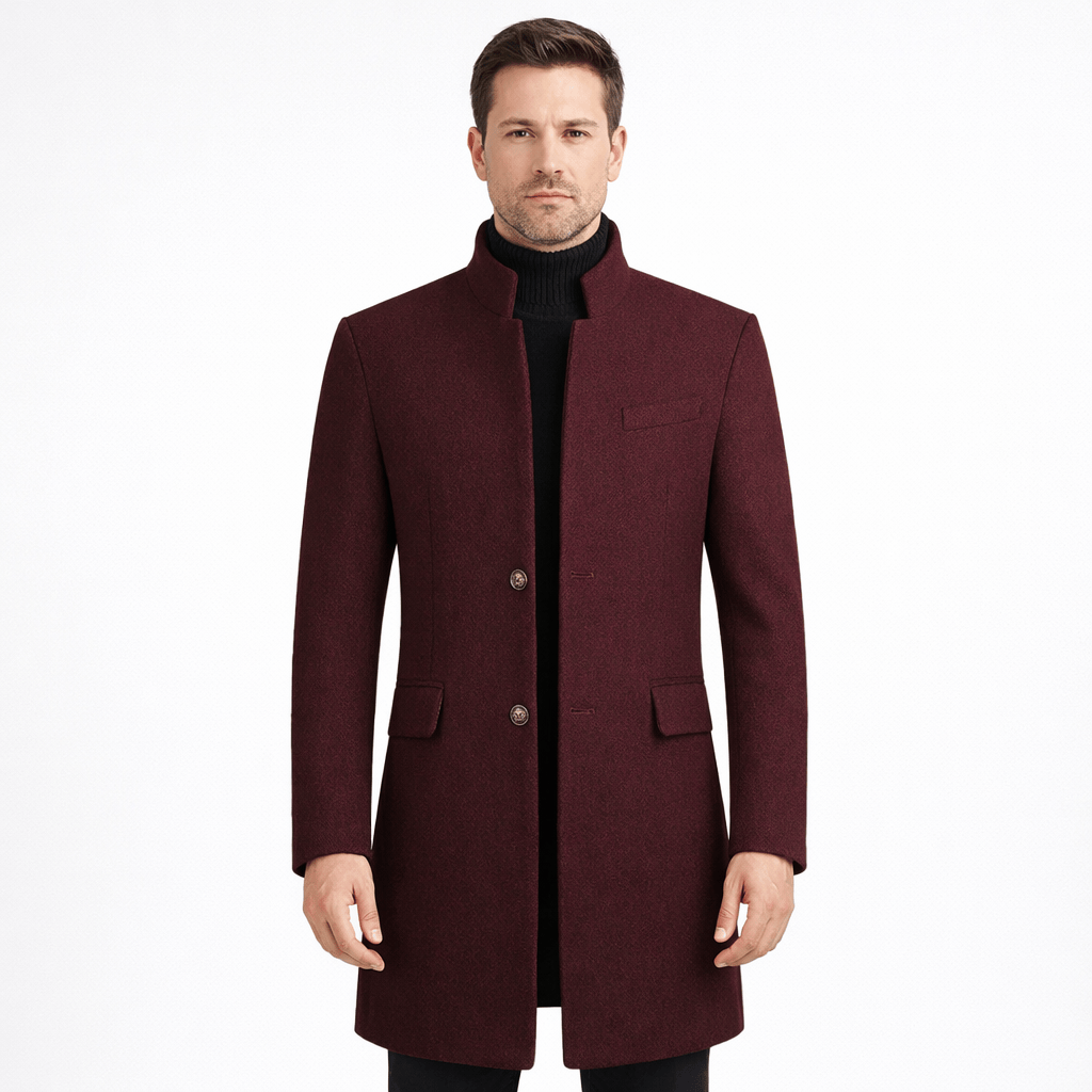 Kent Camden Burgundy / M KAI Smart Casual Wool Coat