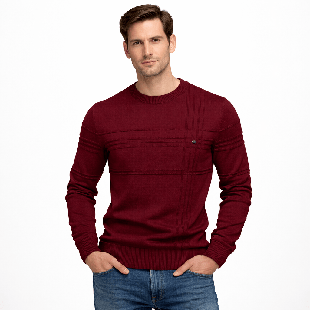 Kent Camden Burgundy / M THOMAS Regular-Fit Pullover Sweater Cotton Glitter
