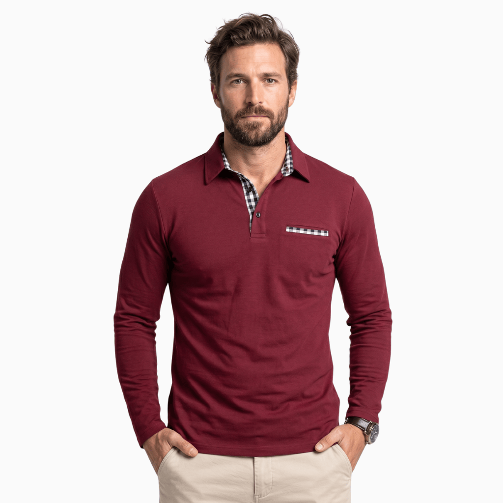 Kent Camden Burgundy / S REUBEN Breathable Loose Fit Polo Shirt