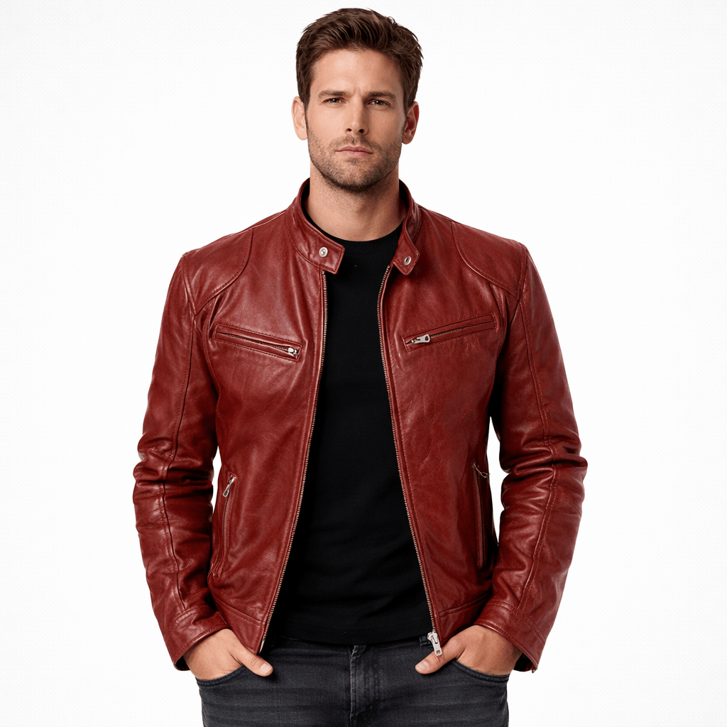 Kent Camden Burgundy / S RIVER Casual Leather Suede Jacket