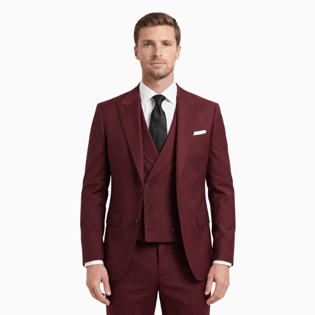 Kent Camden Burgundy / S STORM Simple Suit Single-Breasted Polyester Viscose
