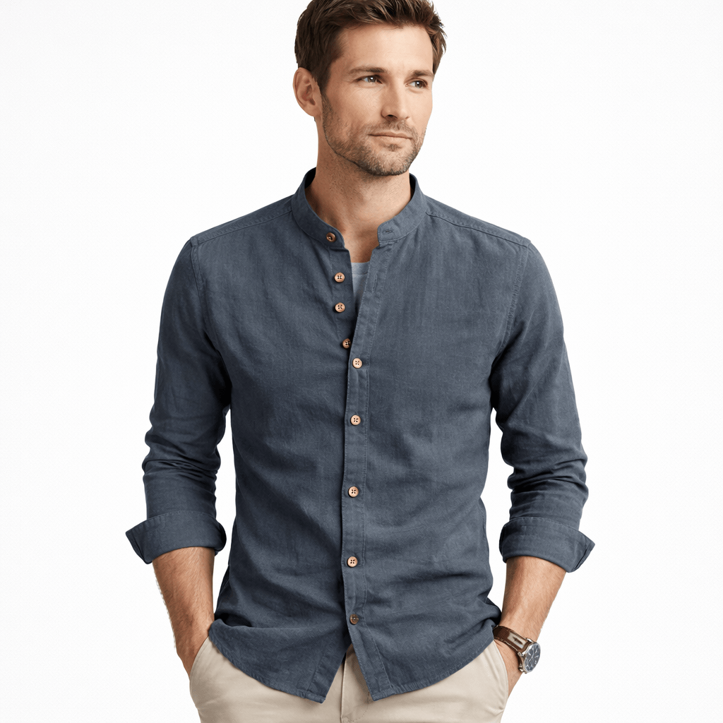 Kent Camden Charcoal / M KNOX Casual Button-Down Shirt Black Gray Regular Fit