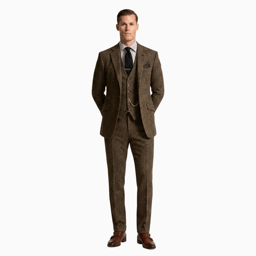 Kent Camden Coffee / S ALI Slim-Fit Polyester Wool Suit