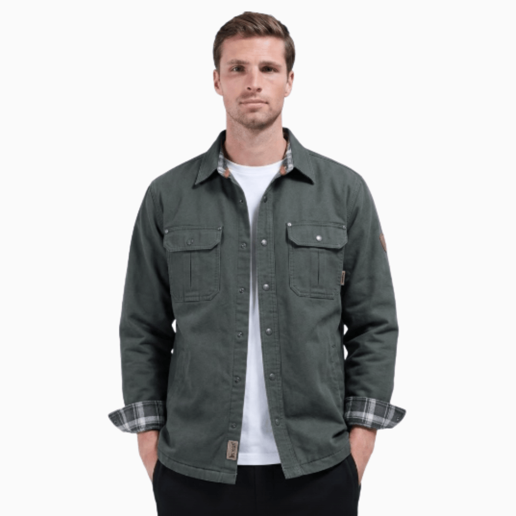 Kent Camden Coffee / S FLINT Safari Jacket with Hood and Button Closure