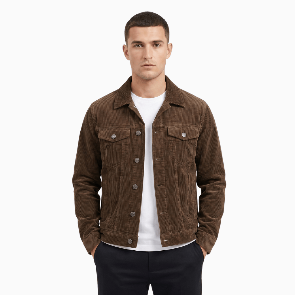 Kent Camden Coffee / S KNOX Casual Bomber Jacket Regular Fit Zip Closure
