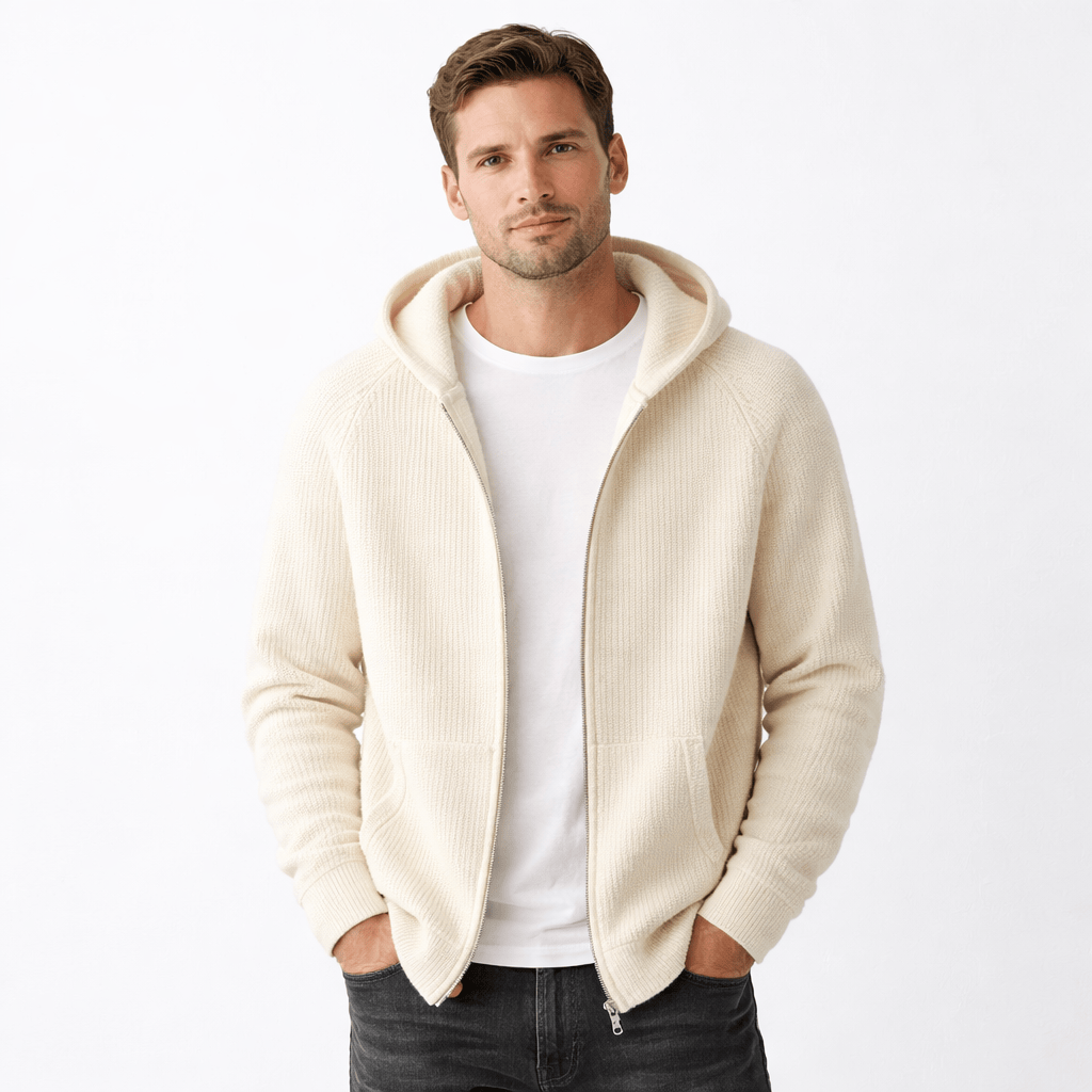 Kent Camden Cream / S HUGH Casual Hooded Wool Jacket
