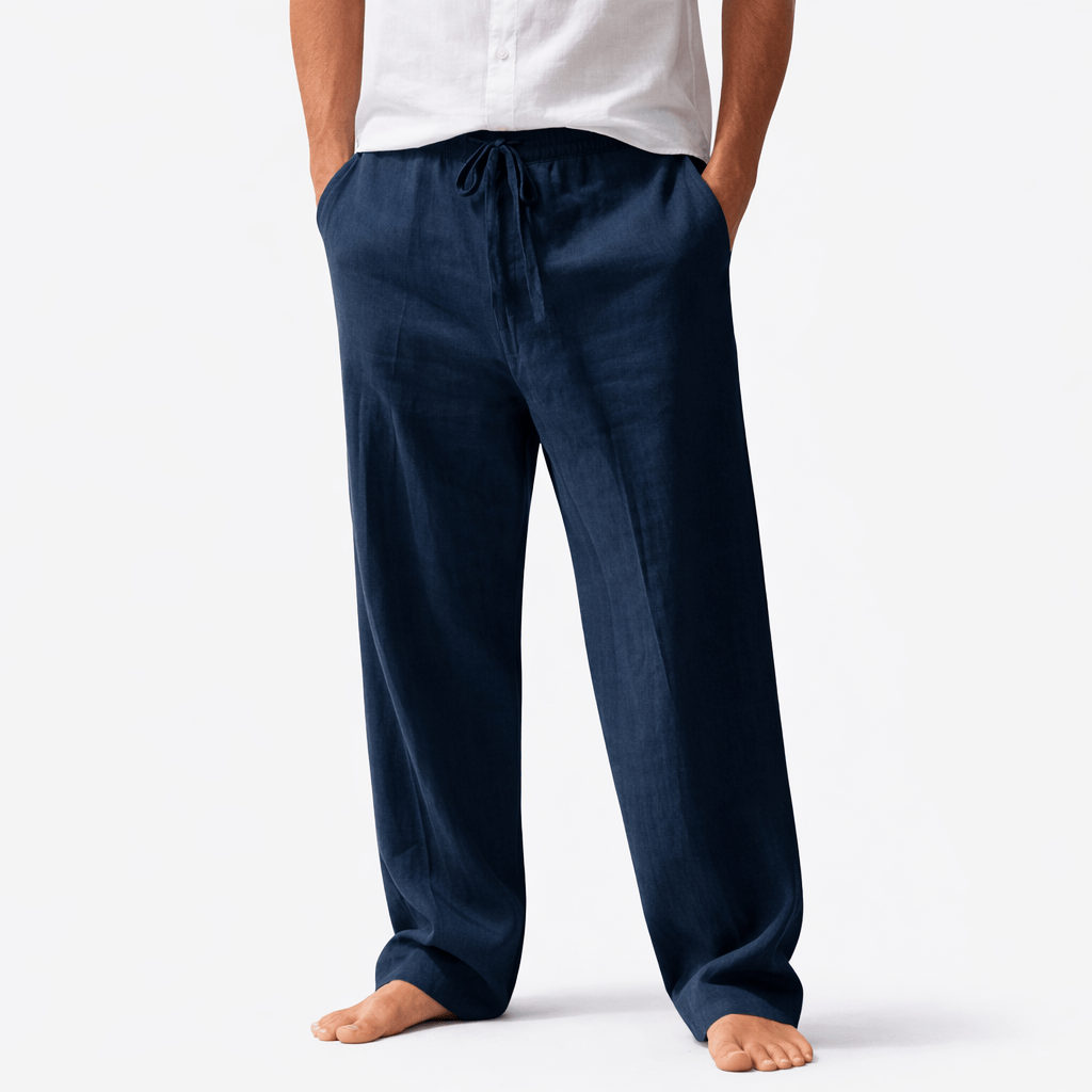 Kent Camden Dark Blue / S SEAN Casual Harem Pants, Cotton Linen, Loose Fit