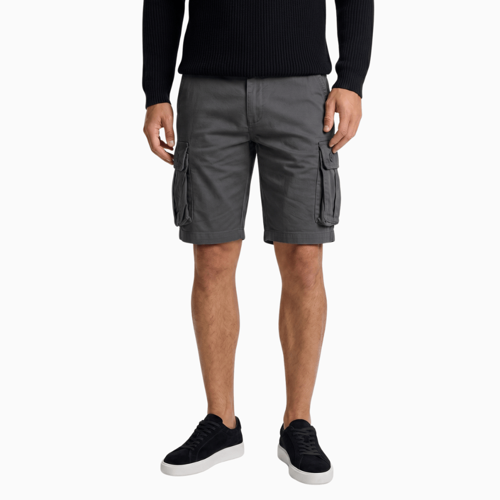 Kent Camden Dark Gray / 6 UK MITCHELL Safari Style Loose Fit Cotton Shorts