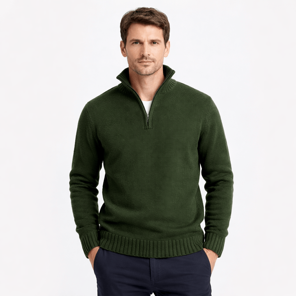 Kent Camden Dark Green / S JOSHUA Thick Zippered Knit Sweater