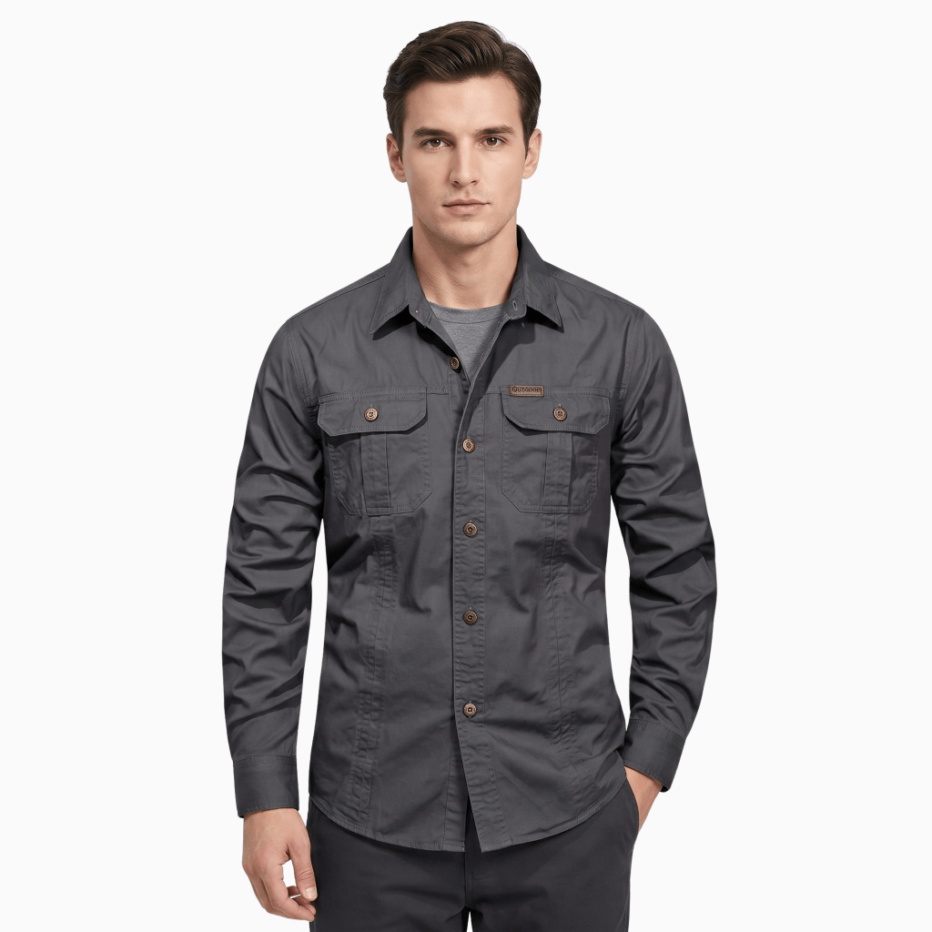 Kent Camden Dark grey / M KNIGHT Double-Breasted Cotton Shirt