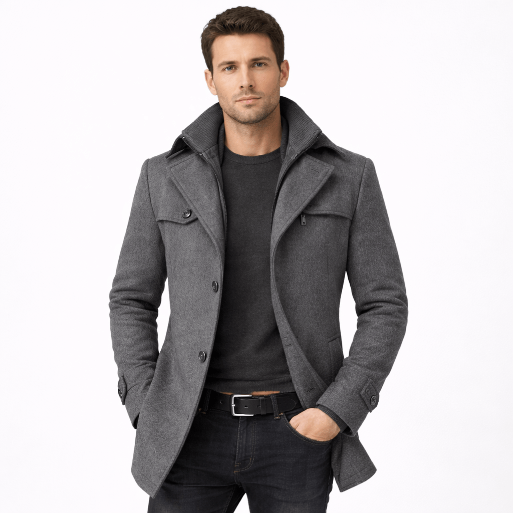 Kent Camden Dark grey / M MATTHEW Long Knit Cardigan Button Closure Casual Fit