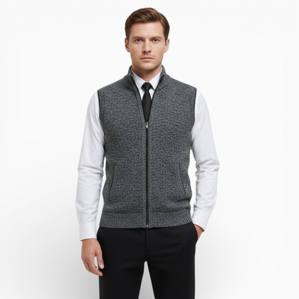 Kent Camden Dark grey / S GRANT Zippered Sleeveless Knit Vest