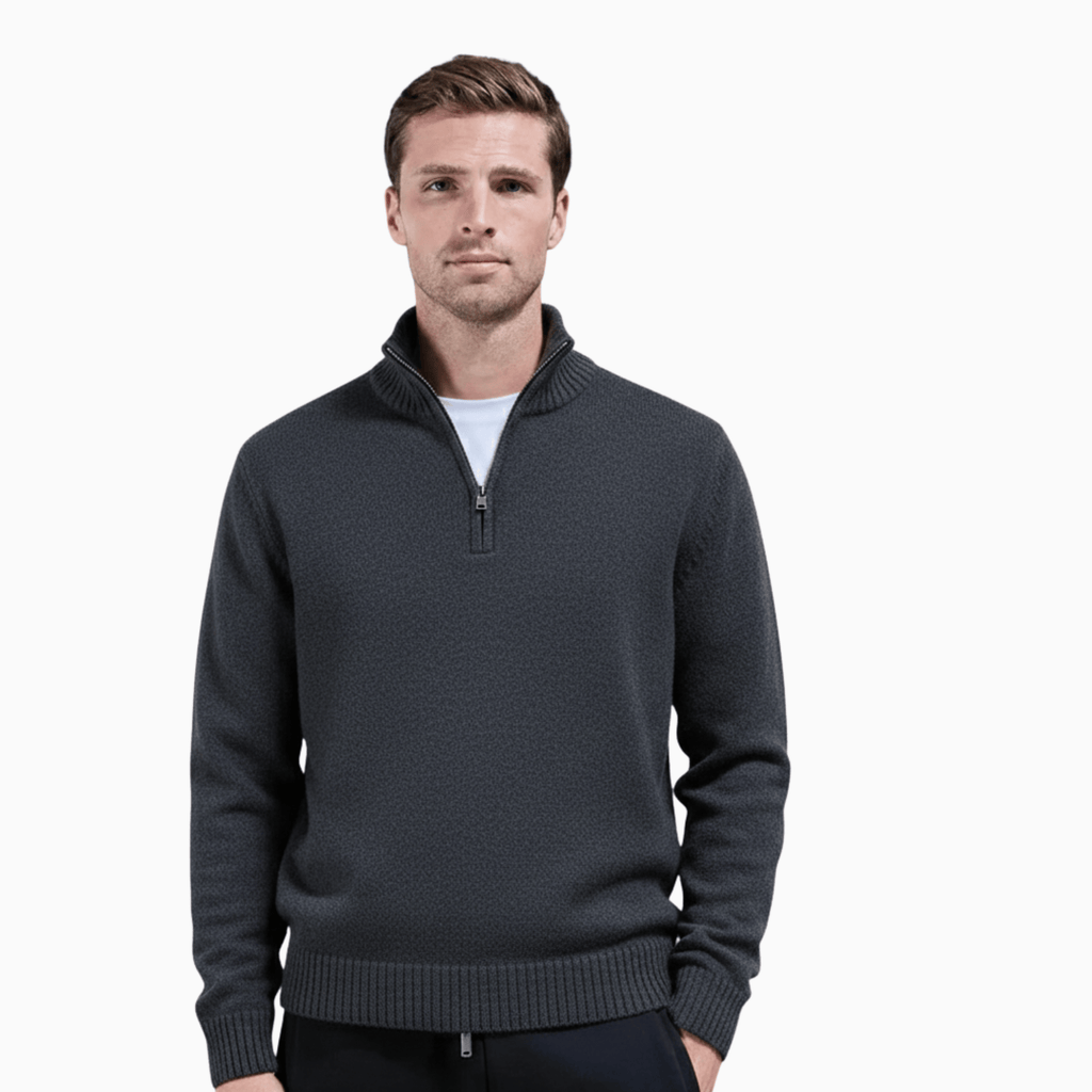 Kent Camden Dark grey / S JOSHUA Thick Zippered Knit Sweater
