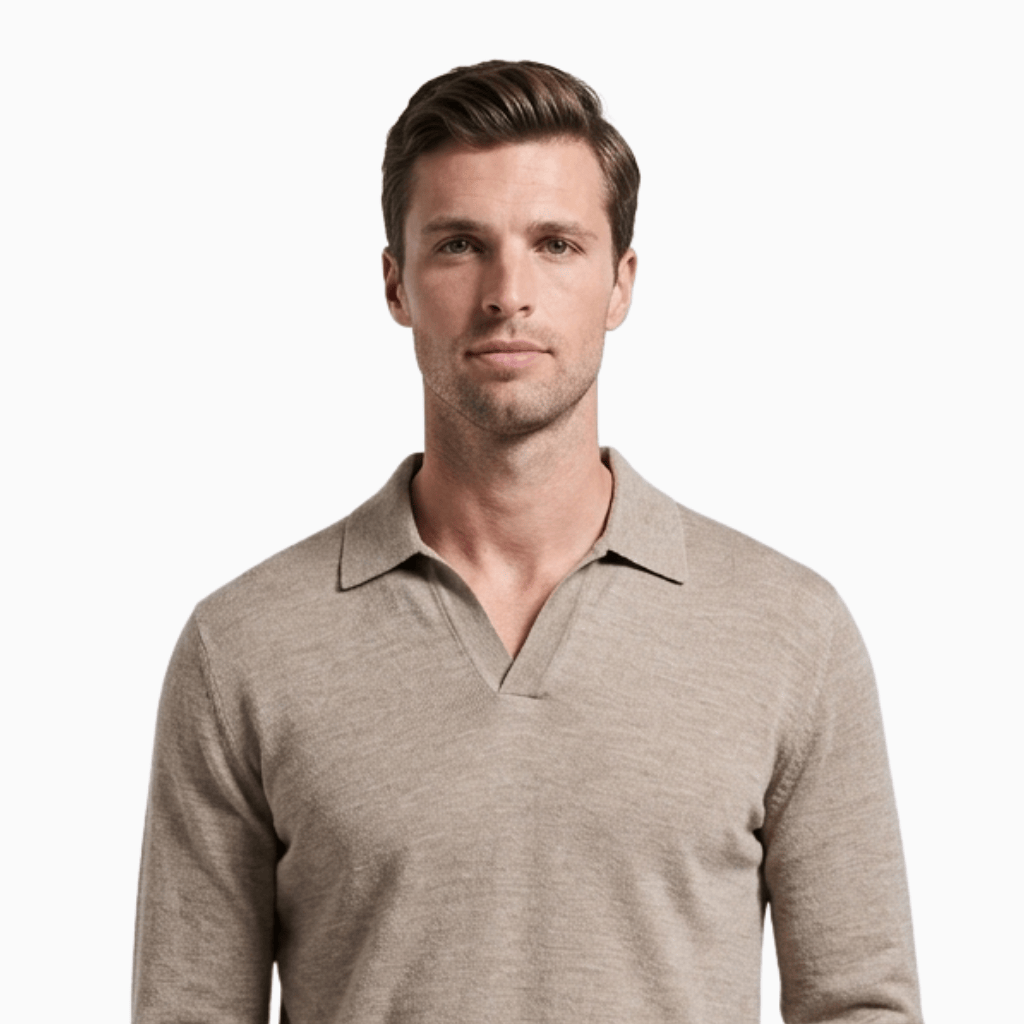 Kent Camden DYLAN Vintage Knitted Polo Shirt with Ribbed Cuffs