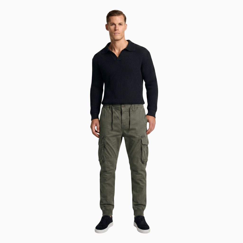 Kent Camden FREDDIE Cotton Cargo Pants with Zipper Pocket