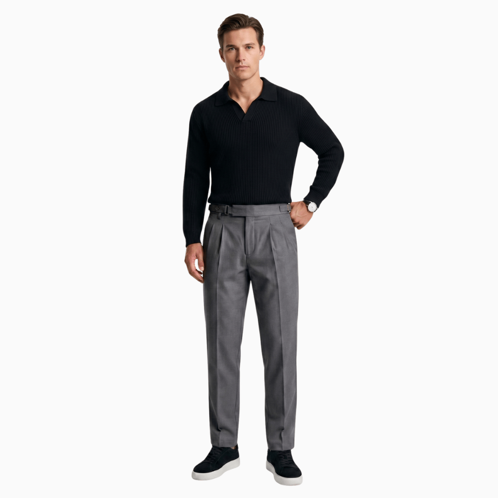 Kent Camden FROST Elegant Pleated Polyester Pants