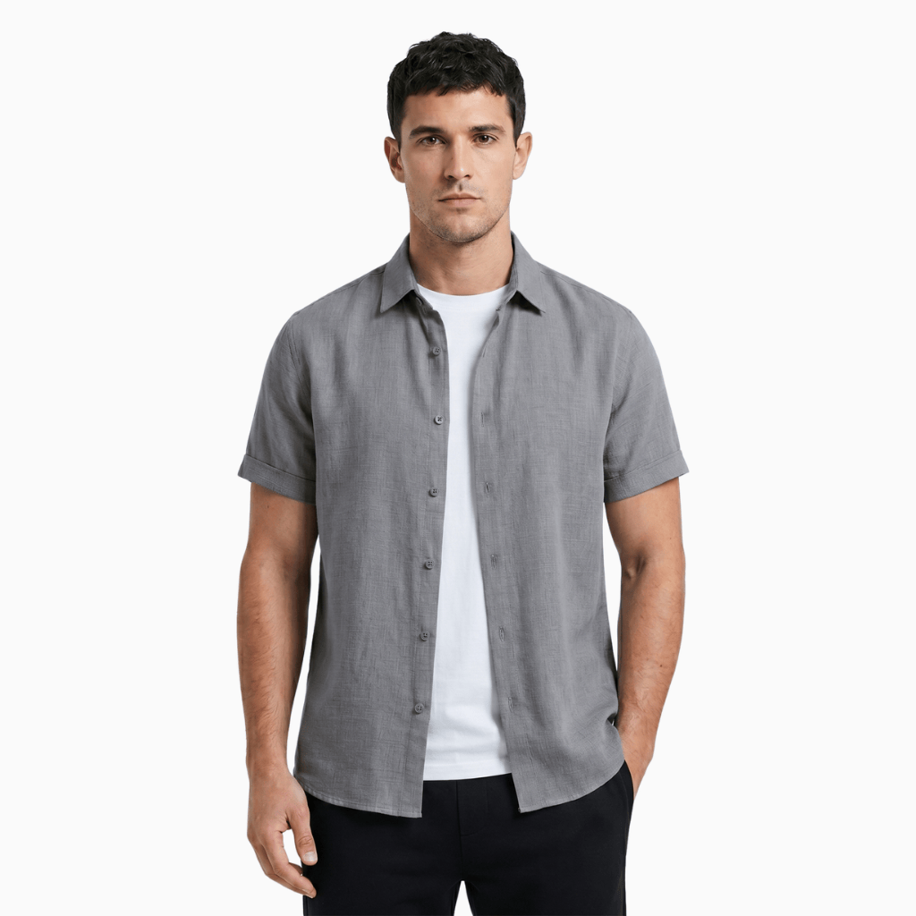 Kent Camden Gray / S JORDAN Casual Cotton Linen Shirt