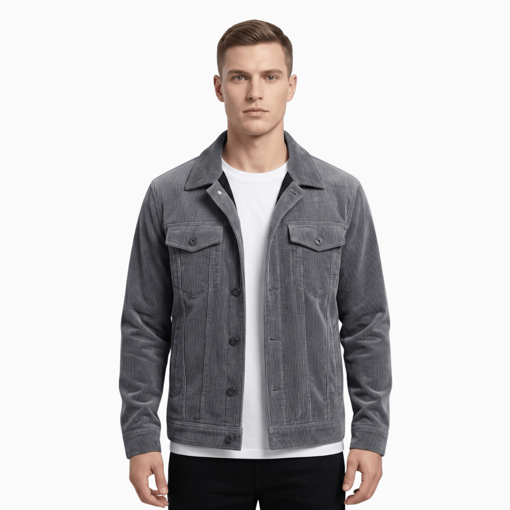 Kent Camden Gray / S KNOX Casual Bomber Jacket Regular Fit Zip Closure