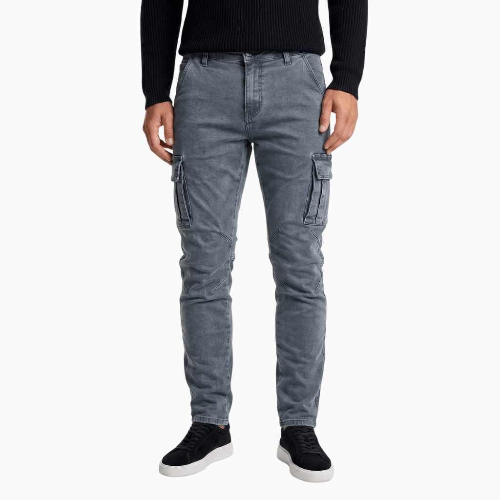 Kent Camden Gray / S STEELE Mid-Waist Cotton Jogger Pants