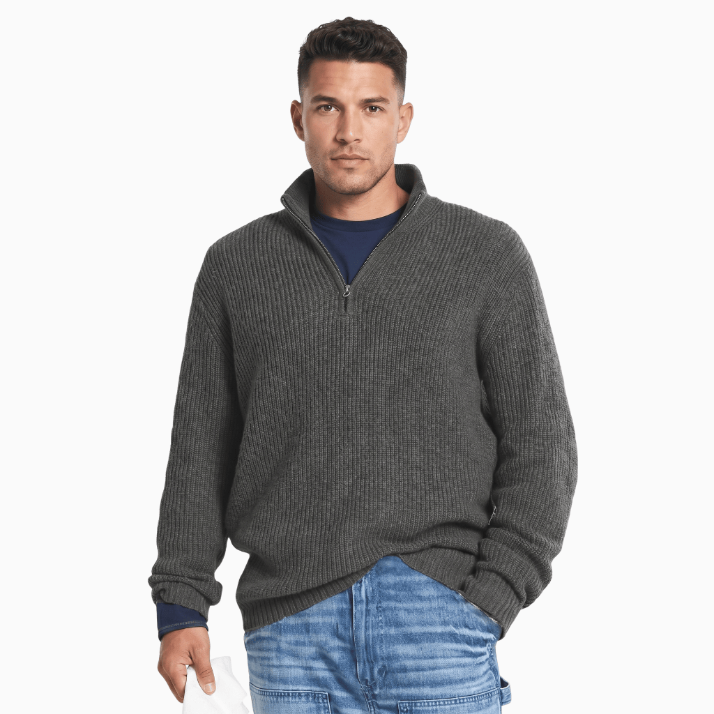 Kent Camden Gray / S STORM Regular Fit Knitted Sweater with Zipper