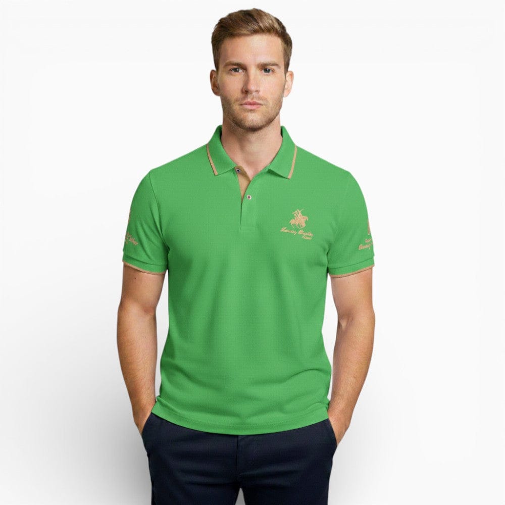 Kent Camden Green / M BENJAMIN Embroidered Cotton Polo Shirt Regular Fit