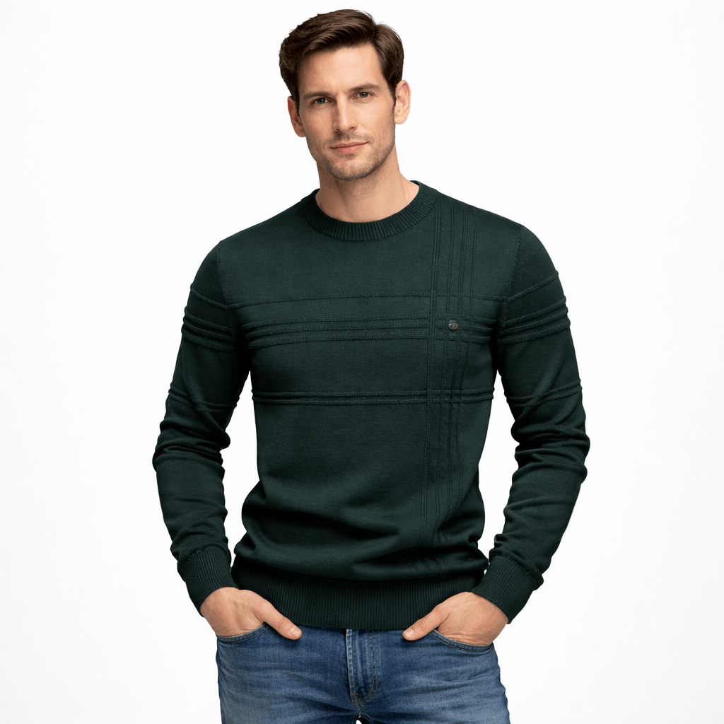 Kent Camden Green / S AIDEN Knit Sweater with Round Neck and Glitter